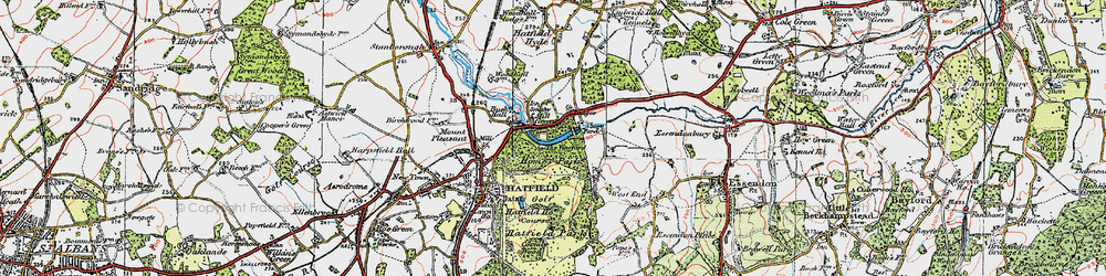 Old map of Mill Green in 1920