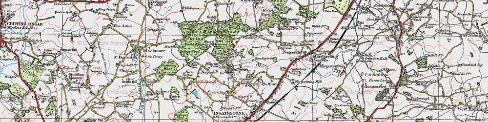 Old map of Mill Green in 1920