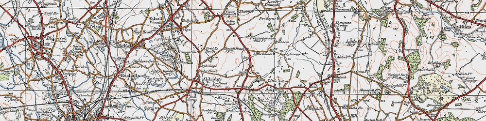 Old map of Mill Green in 1921