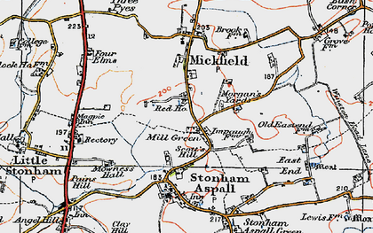 Old map of Mill Green in 1921