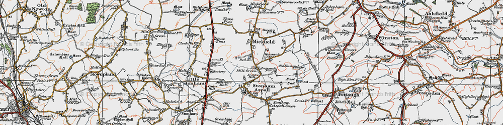 Old map of Mill Green in 1921