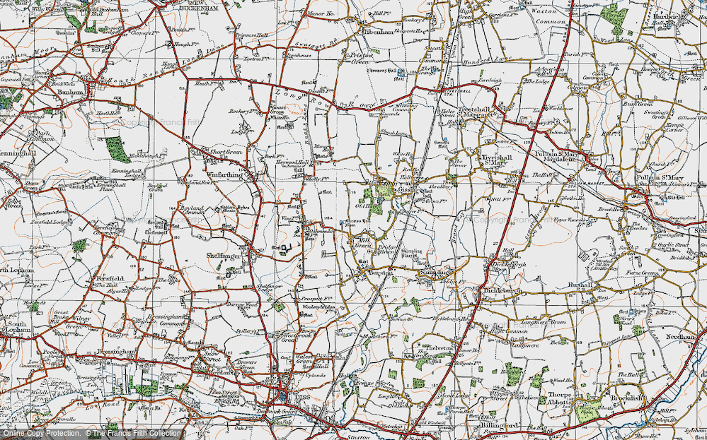 Old Map of Mill Green, 1921 in 1921