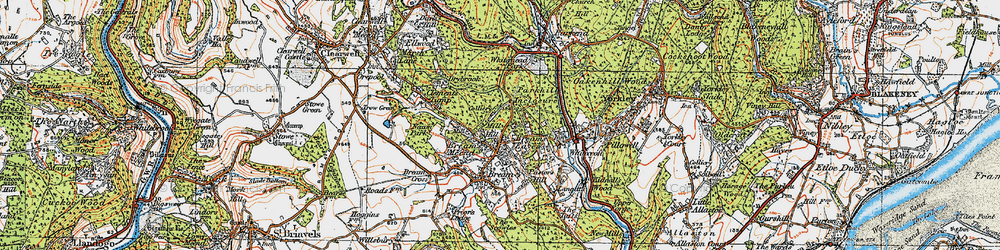 Old map of Mill Hill in 1919