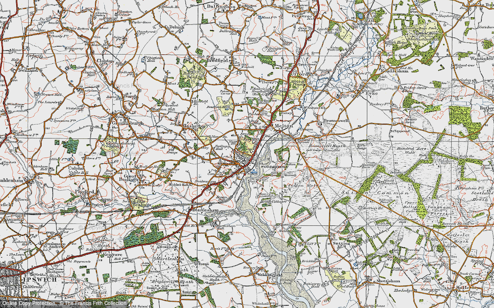 Old Map of Mill Hills, 1921 in 1921