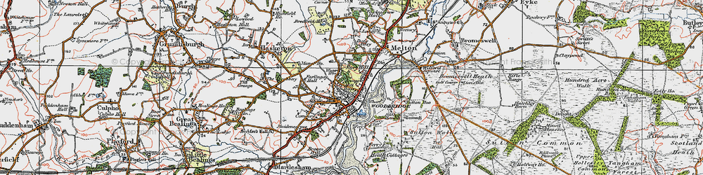 Old map of Little Sutton Hoo in 1921