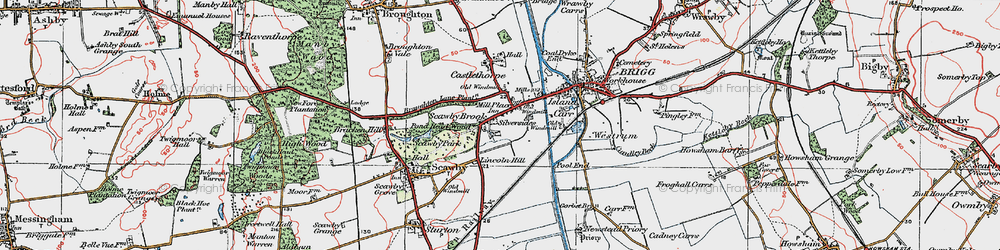 Old map of Broughton Lane Plantation in 1923