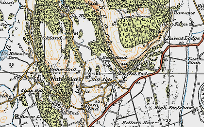 Old map of Mill Side in 1925