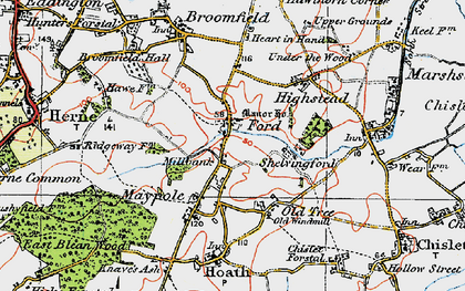 Old map of Millbank in 1920