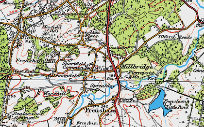 Old map of Broomfields in 1919