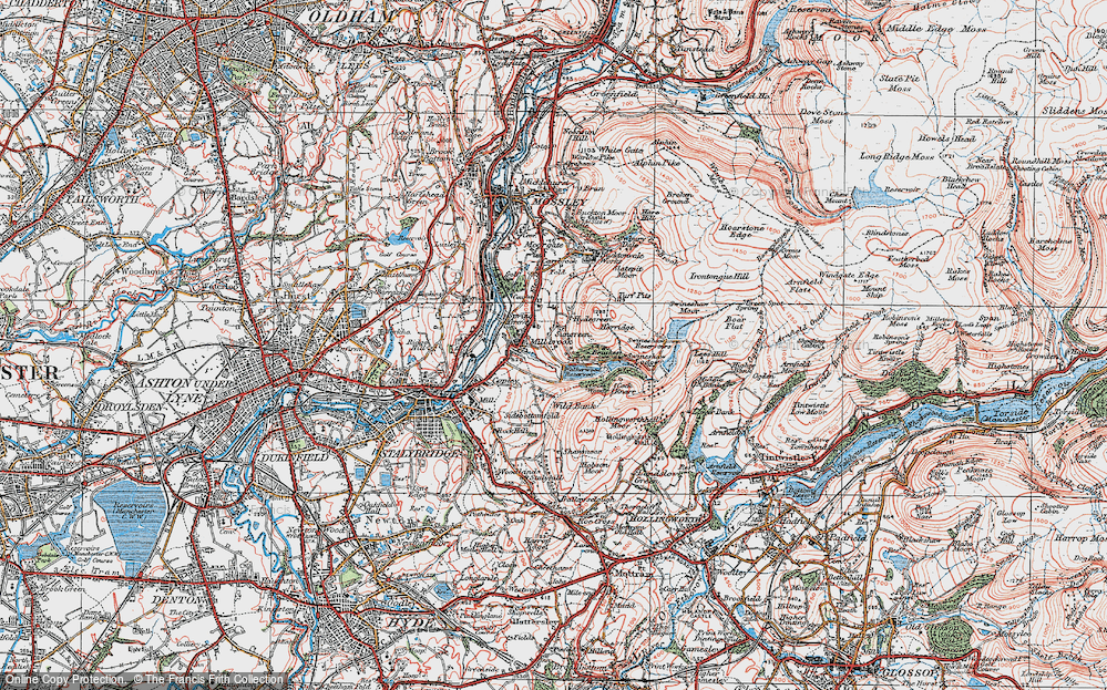 Old Map of Historic Map covering Harridge in 1924