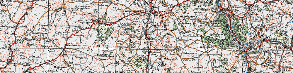 Old map of Millers Green in 1921