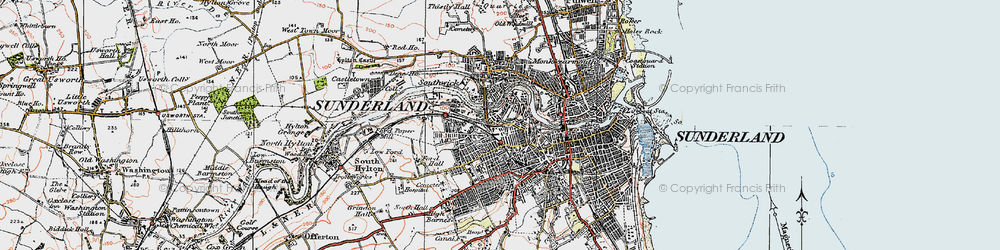 Old map of Millfield in 1925