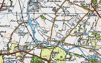 Old map of Millhall in 1921