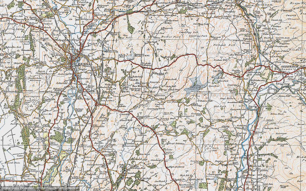 Old Map of Historic Map covering Borrans in 1925