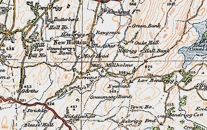 Old map of Borrans in 1925