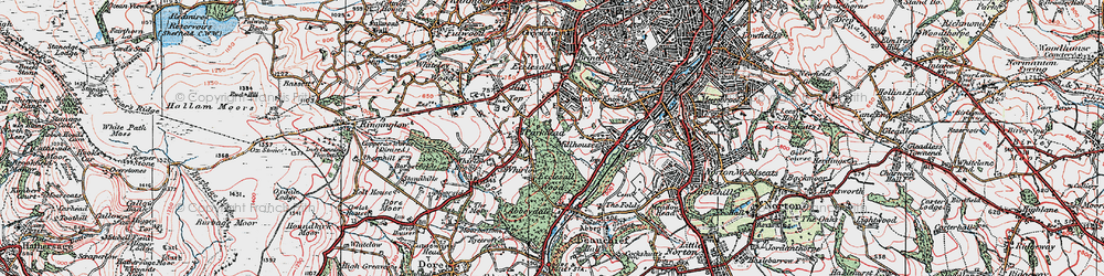 Old map of Millhouses in 1923