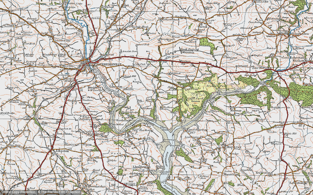 Old Map of Millin Cross, 1922 in 1922