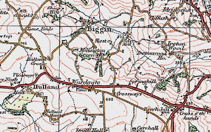 Old map of Millington Green in 1921