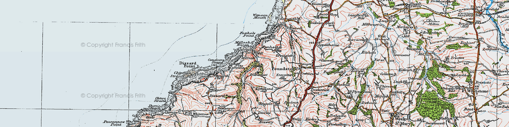 Old map of Millook in 1919