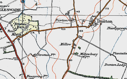 Old map of Millow in 1919