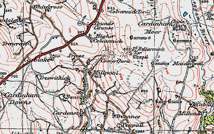 Old map of Bodmin Airfield in 1919