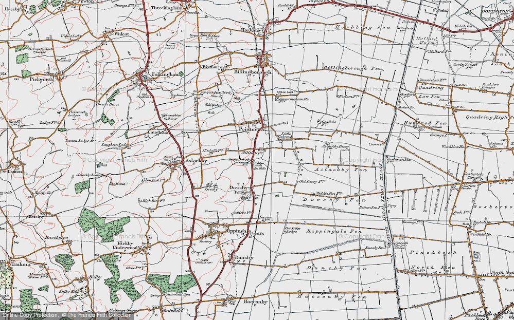 Old Map of Millthorpe, 1922 in 1922