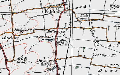 Old map of Millthorpe in 1922
