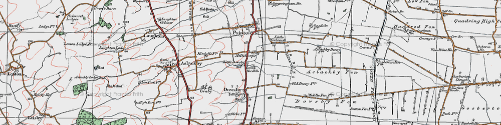 Old map of Millthorpe in 1922