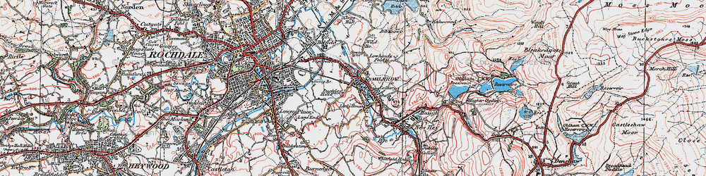 Old map of Milnrow in 1924