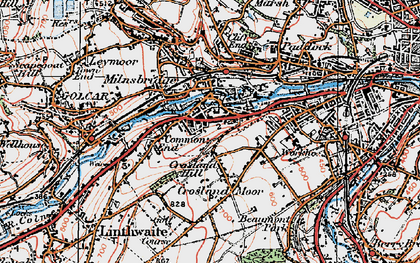 Old map of Milnsbridge in 1925