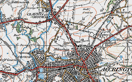 Old map of Milnshaw in 1924