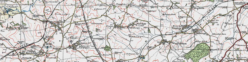 Old map of Astwell Ho in 1919
