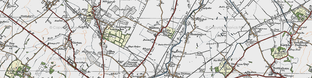 Old map of Baits Bite Lock in 1920