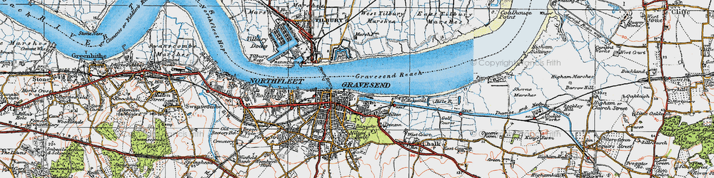 Old map of Milton in 1920