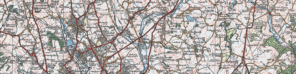 Old map of Milton in 1921
