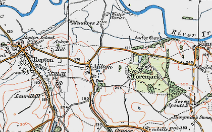 Old map of Milton in 1921