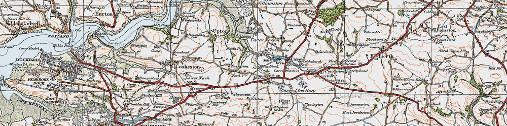 Old map of Milton in 1922