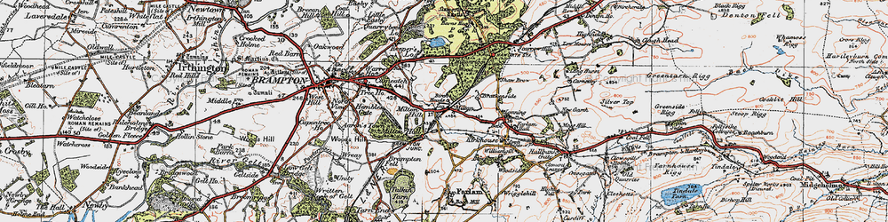 Old map of Scarrow Hill in 1925