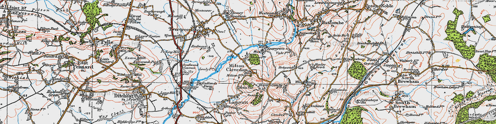 Old map of Batcombe Vale in 1919