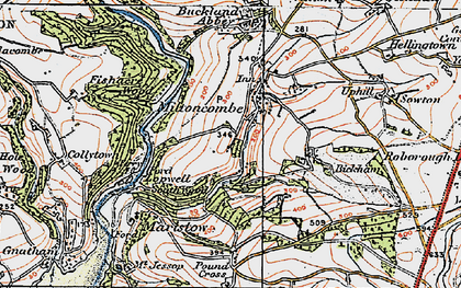 Old map of Milton Combe in 1919