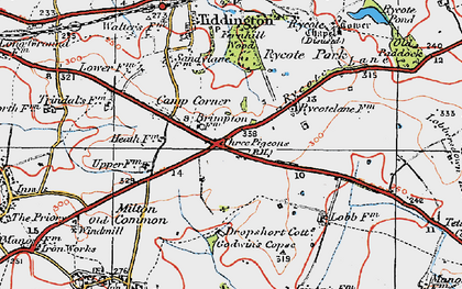 Old map of Milton Common in 1919