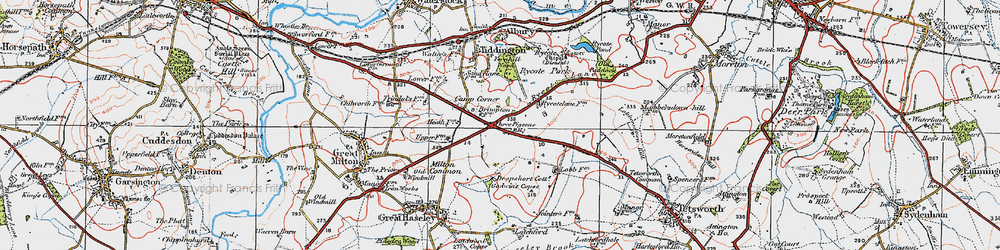 Old map of Milton Common in 1919