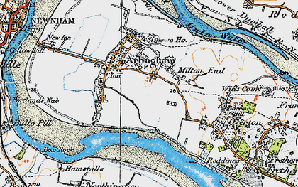 Old map of Milton End in 1919