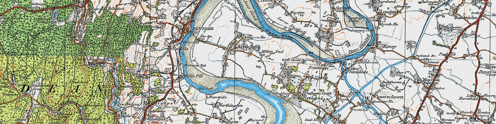 Old map of Milton End in 1919