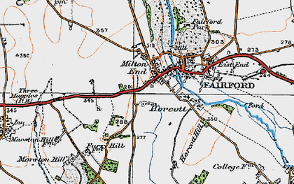Old map of Milton End in 1919