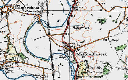 Old map of Milton Ernest in 1919