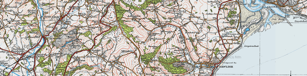 Old map of Langdon Barton in 1919