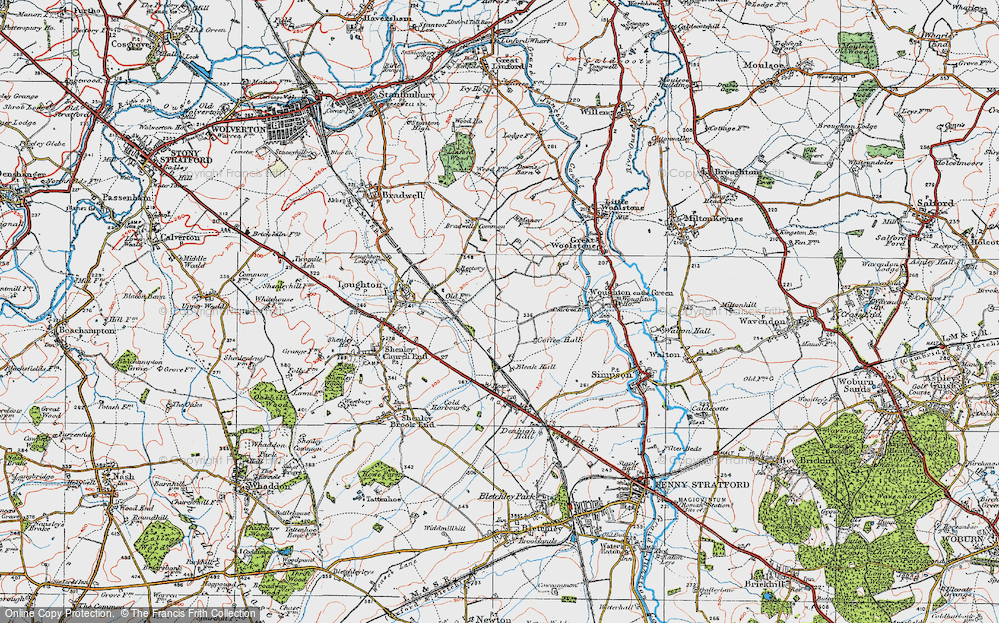 Old Map of Milton Keynes, 1919 in 1919
