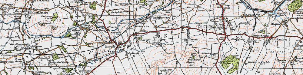 Old map of Milton Lilbourne in 1919
