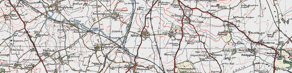 Old map of Milton Malsor in 1919